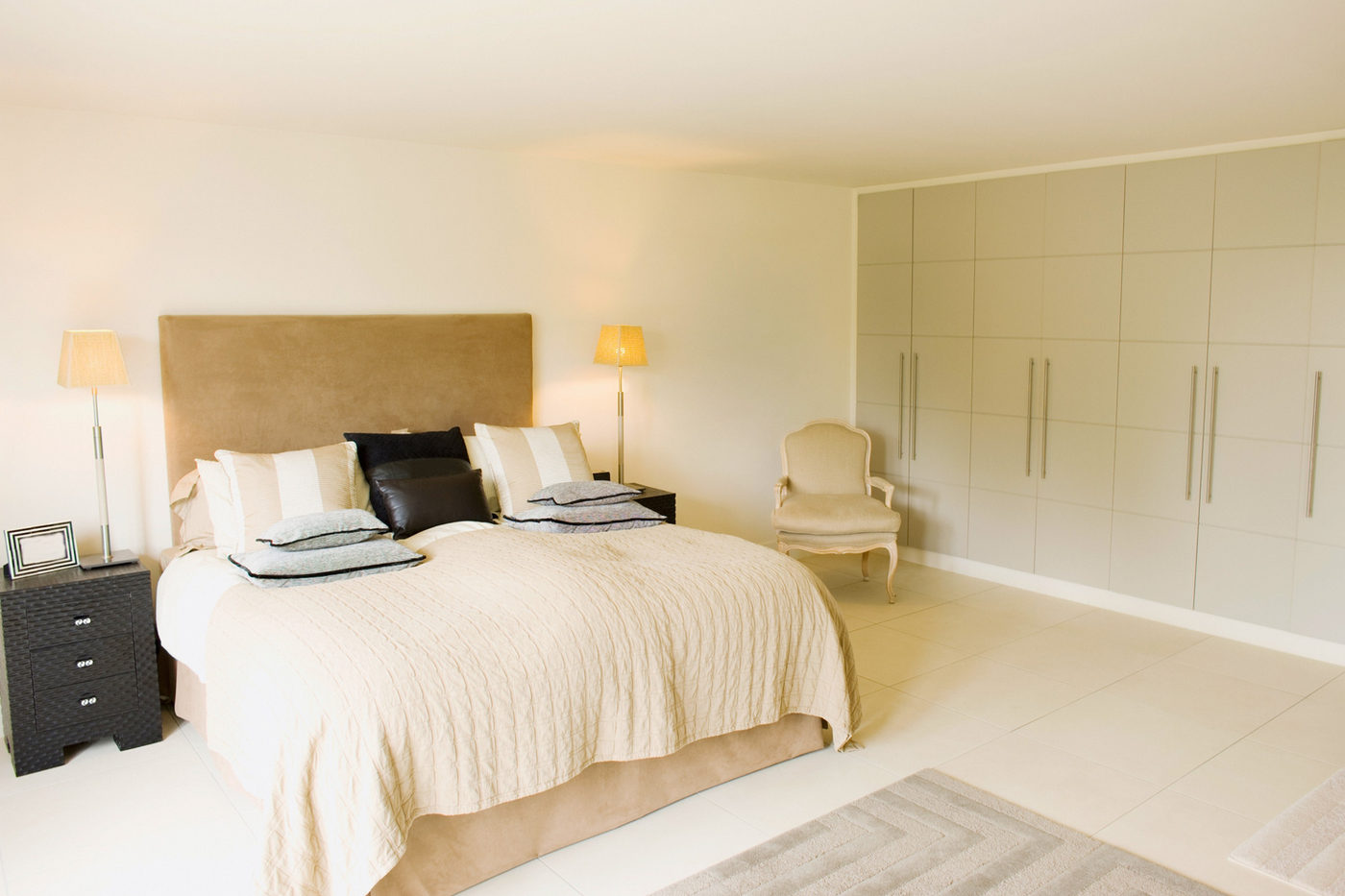 Finished bedroom interior